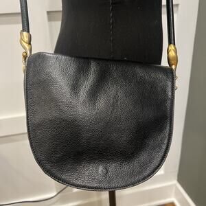 Di Vecchi By Hamilton Hodge Gold Tone Leather, Flap Front Handbag